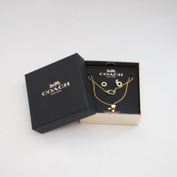 Coach Earrings and Slide Bracelet Set - Picture 2 of 6